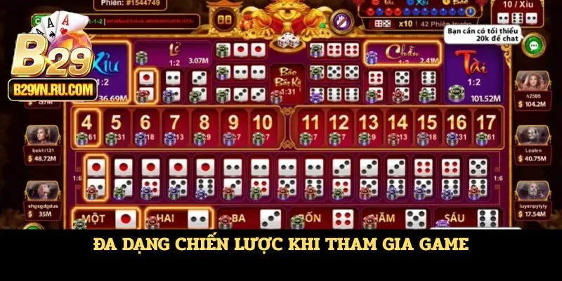 Đa dạng chiến lược khi tham gia game